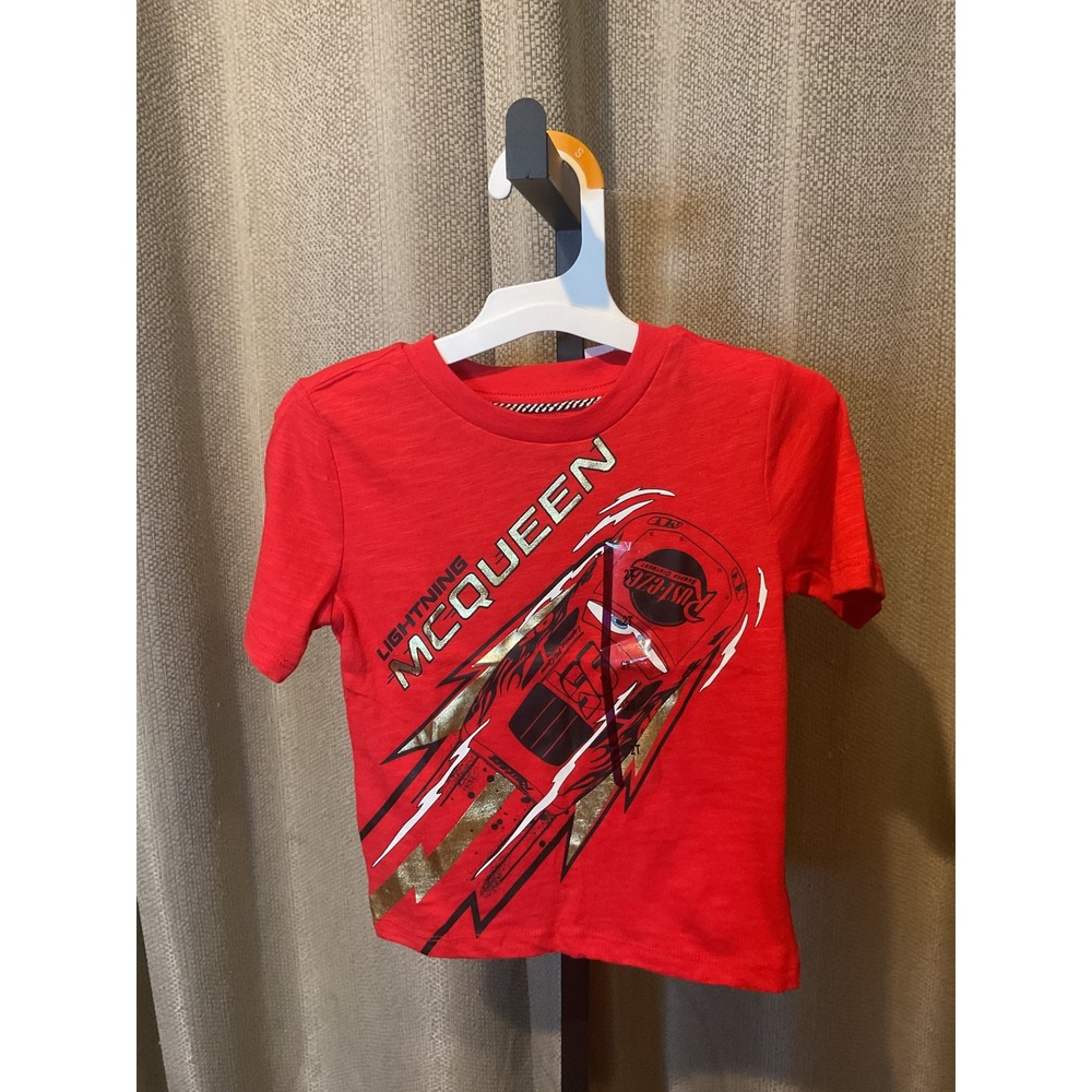 NWT Disney Pixar Cars Lightning McQueen Red Graphic T-Shirt 2T DSCR2EYDSC